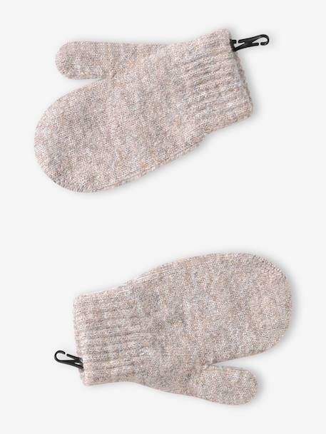 Ensemble fille tricot bonnet, snood et gants beige 3 - vertbaudet enfant 