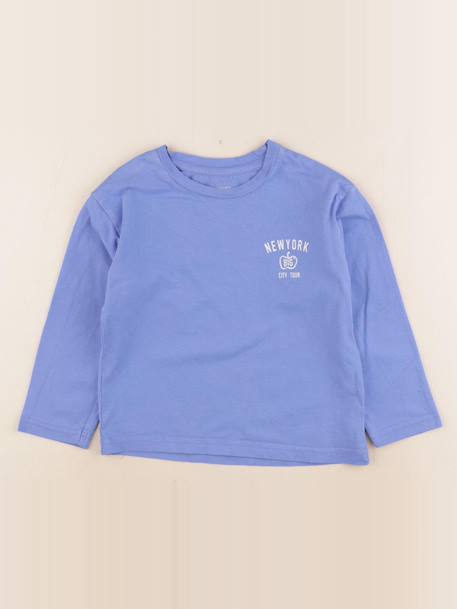 Tee-shirt imprimé au dos - 5 ans Bleu 1 - vertbaudet enfant 