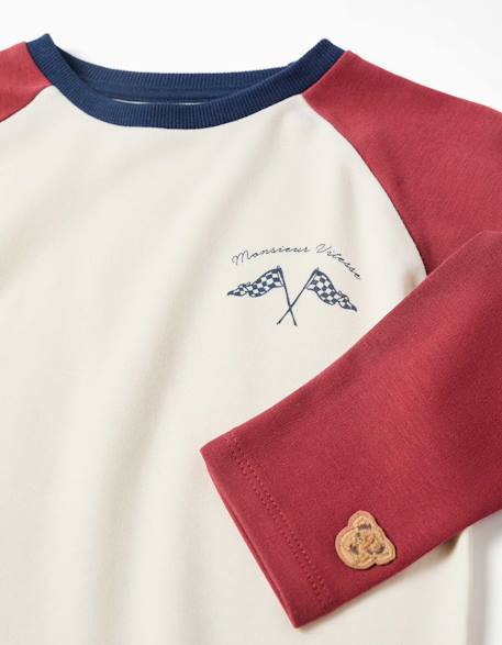Pyjama à manches longues en coton avec masque rembourré Rouge foncé 4 - vertbaudet enfant 