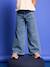 Jean large fille brodé bleu foncé+bleu jean+bleu moyen+denim bleached 5 - vertbaudet enfant 