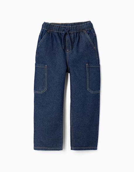 Jean baggy cargo avec cordon de serrage - vertbaudet enfant Garçon-Vêtements de sport-Ski-Jean baggy cargo avec cordon de serrage