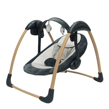 Balancelle bébé dolphy portable avec arche de jeu Gris 1 - vertbaudet enfant 