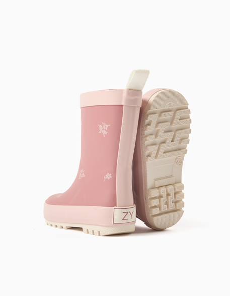 Bottes de pluie avec imprimé fleuri Rose 3 - vertbaudet enfant 