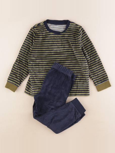 Pyjama velours - 4 ans Bleu, vert 1 - vertbaudet enfant 