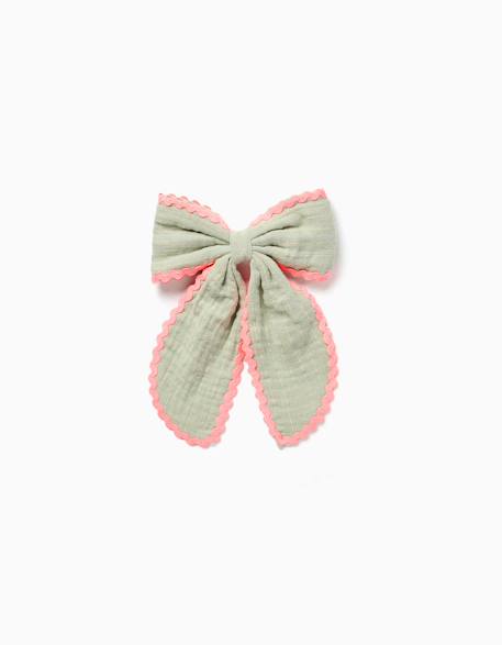 Fille-Accessoires-Elastiques, barrettes et bandeau-Barrette à cheveux avec nœud et galon ric rac