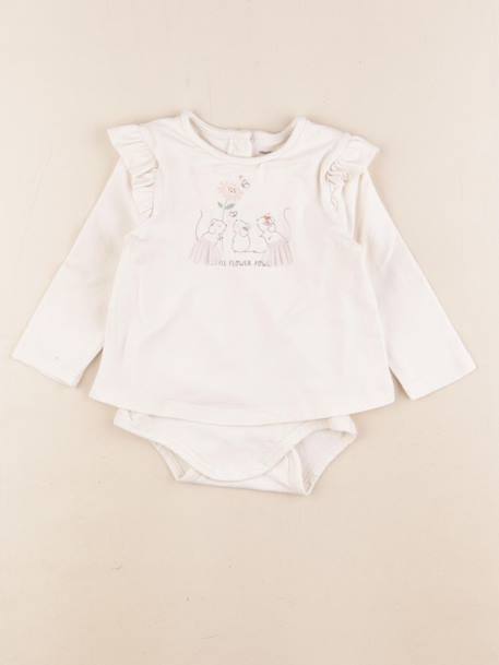 Body tee-shirt - 9 mois Blanc 1 - vertbaudet enfant 