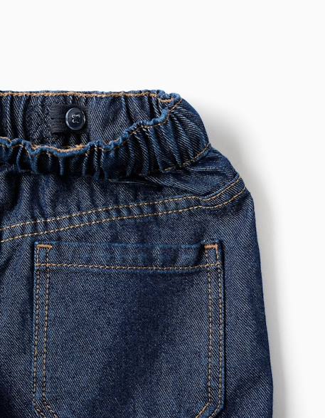 Jean baggy cargo avec cordon de serrage Bleu foncé 3 - vertbaudet enfant 