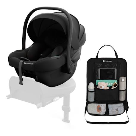Coque bébé Kinderkraft I-LITE siège auto i-size r129 40-87 cm coussin ergo pad respirant Beige+Gris+Noir 13 - vertbaudet enfant 