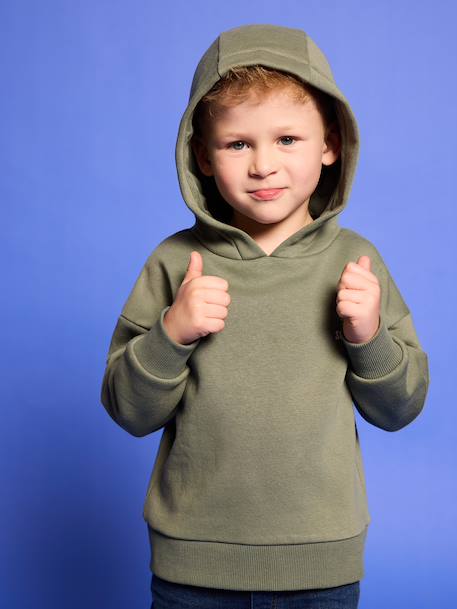 Sweat garçon à capuche motif poitrine orange+vert sauge 8 - vertbaudet enfant 