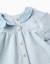 Robe à manches longues en coton peigné à rayures Bleu clair 3 - vertbaudet enfant 