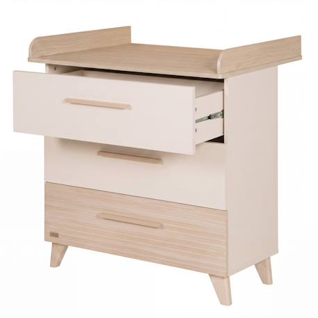 Commode à langer étroite en bois 'sidney' avec tiroirs - beige / décor chêne Beige / décor chêne 6 - vertbaudet enfant 