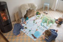 Linge de maison et décoration-Décoration-Tapis-Tapis de jeu enfant "étoiles des Neiges" - fabriqué en France