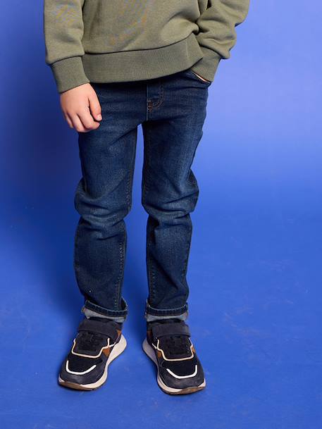 Lot 2 jeans garçon slim denim gris+double stone+stone 28 - vertbaudet enfant 