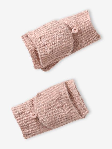 Ensemble bonnet, snood et mitaines beige poudré 4 - vertbaudet enfant 