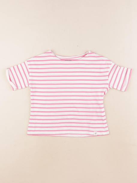 Tee-shirt - 4 ans Blanc, rose 1 - vertbaudet enfant 