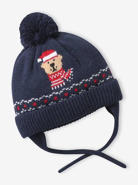 Ensemble bébé bonnet, snood et moufles marine 2 - vertbaudet enfant 