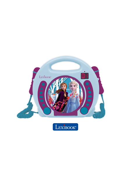 Lecteur cd portable avec 2 microphones reine des neiges Violet 2 - vertbaudet enfant 