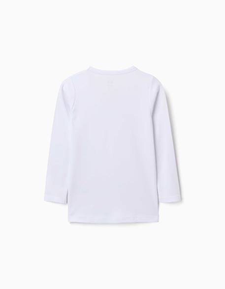 Lot de 3 t-shirts maillot de corps à manches longues en coton peigné Blanc 2 - vertbaudet enfant 