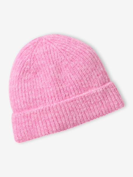Ensemble bonnet et snood en tricot fuchsia 2 - vertbaudet enfant 
