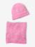 Ensemble bonnet et snood en tricot fuchsia 1 - vertbaudet enfant 