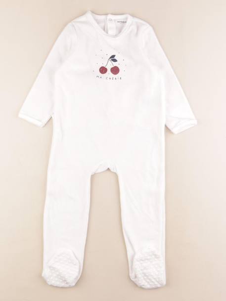 Pyjama velours - 3 ans Blanc 1 - vertbaudet enfant 