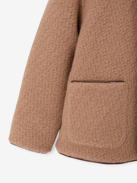 Manteau fille à capuche camel+marine 4 - vertbaudet enfant 