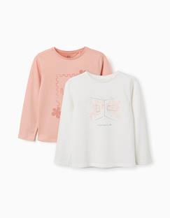 Lot de 2 t-shirts à manches longues avec imprimés de l'art  - vertbaudet enfant