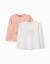 Lot de 2 t-shirts à manches longues avec imprimés de l'art Rose clair+Vert clair 1 - vertbaudet enfant 