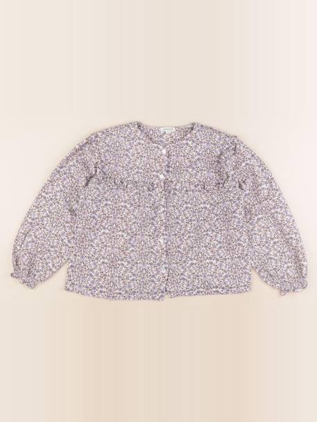 Blouse - 8 ans Blanc, violet 1 - vertbaudet enfant 