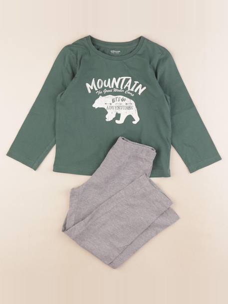 Pyjama coton - 6 ans Gris, vert 1 - vertbaudet enfant 