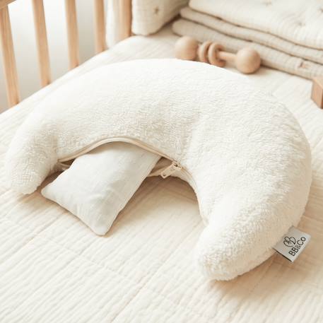Bouillotte lune aux graines de colza en gaze de coton et bambou Écru 2 - vertbaudet enfant 