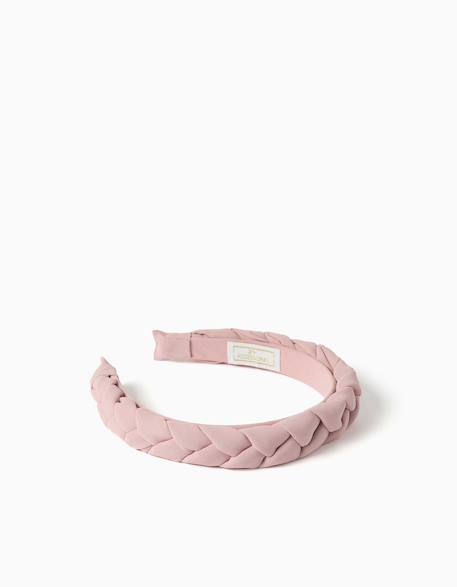 Serre-tête tressé Rose clair 2 - vertbaudet enfant 