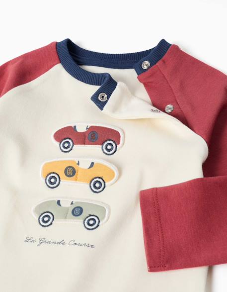 Pyjama à manches longues en coton avec voitures de course Rouge foncé 3 - vertbaudet enfant 