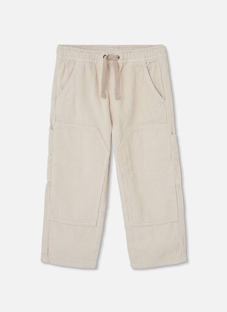 Pantalon velours cotelé garçon avec poches Beige 2 - vertbaudet enfant 