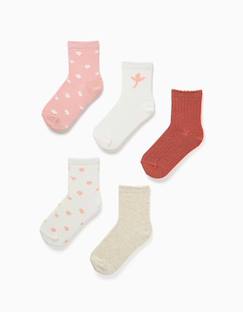Lot de 5 chaussettes avec motifs floraux  - vertbaudet enfant