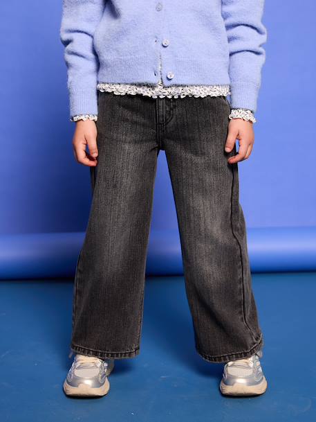 Jean fille large morphologik tour de hanches médium bleu clair+bleu foncé+bleu moyen+denim gris 17 - vertbaudet enfant 