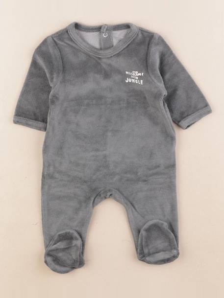 Pyjama velours - 1 mois Vert 1 - vertbaudet enfant 