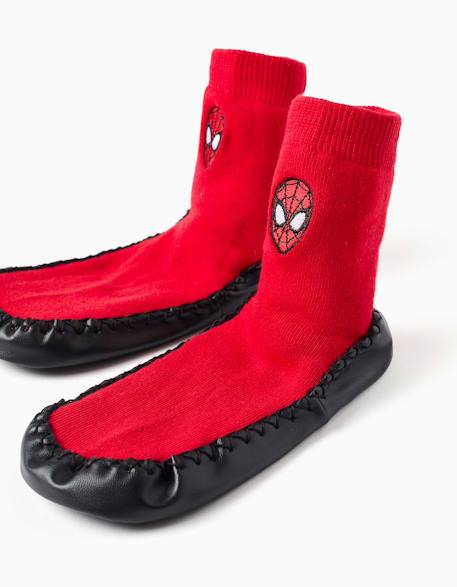 Chaussettes-chaussons avec semelle antidérapante et spider-man Rouge 3 - vertbaudet enfant 