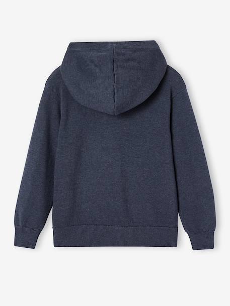 Pull à capuche garçon bleu chiné 2 - vertbaudet enfant 