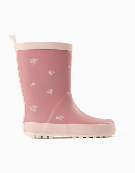 Bottes de pluie avec imprimé floral Rose 1 - vertbaudet enfant 
