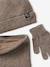 Ensemble bonnet, snood et gants taupe 7 - vertbaudet enfant 