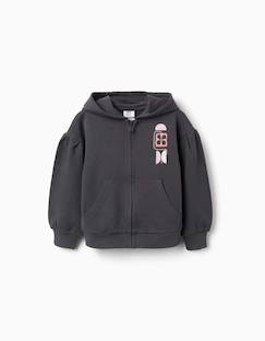 Sweat zippé en coton à capuche et imprimé floral  - vertbaudet enfant