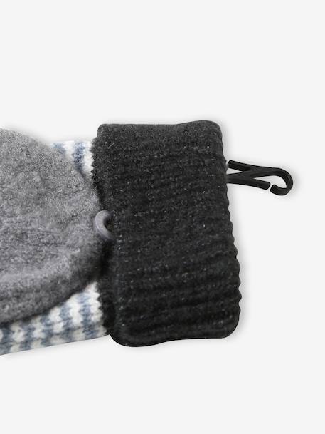 Ensemble garçon bonnet + snood + gants rayés gris+marine 7 - vertbaudet enfant 