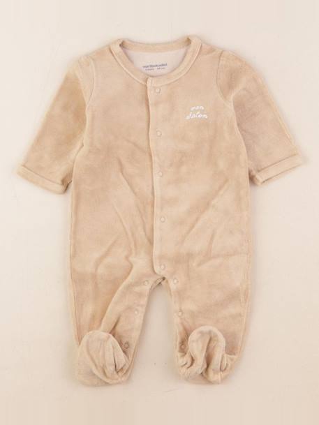 Pyjama velours - 3 mois Marron 1 - vertbaudet enfant 