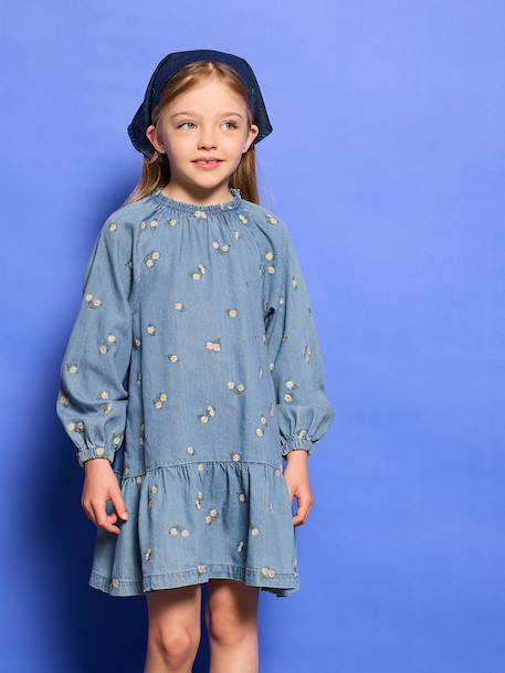 Robe denim fille bleu jean 5 - vertbaudet enfant 