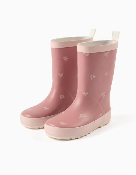 Bottes de pluie avec imprimé floral Rose 2 - vertbaudet enfant 