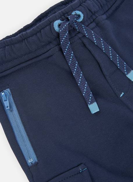 Pantalon garçon molleton cargo Bleu 3 - vertbaudet enfant 