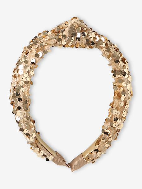 Serre-tête fille à sequins doré 2 - vertbaudet enfant 