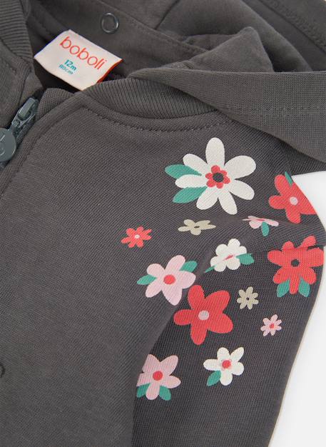 Veste fille imprimé fleurs Gris 3 - vertbaudet enfant 