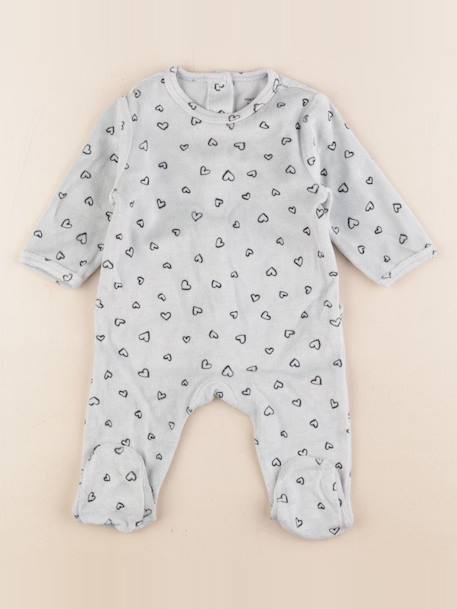 Pyjama velours - 3 mois Bleu 1 - vertbaudet enfant 